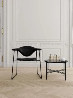 GUBI TS coffee table, 55 cm, black - black marble