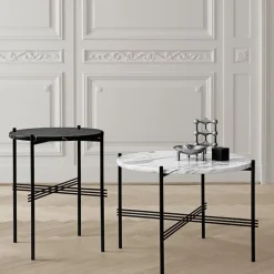 GUBI TS coffee table, 40 cm, black - green marble