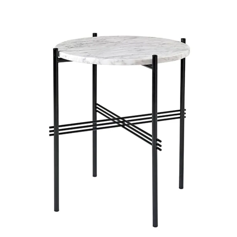 GUBI TS coffee table, 40 cm, black - white marble