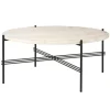 GUBI TS coffee table, 80 cm, black - white travertine