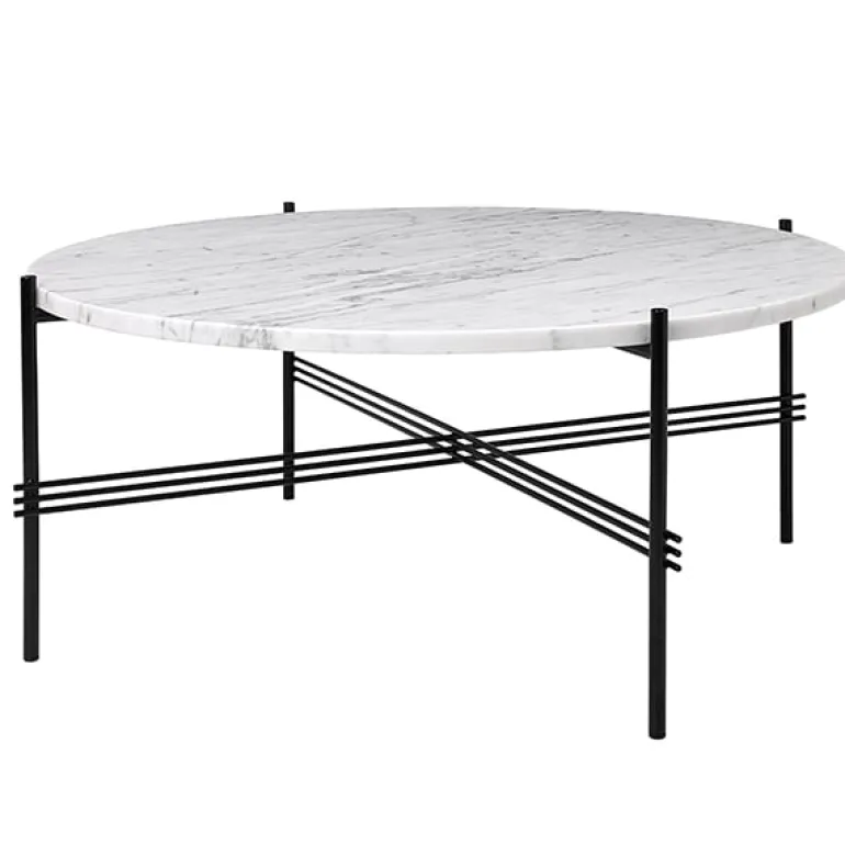 GUBI TS coffee table, 80 cm, black - white marble