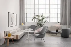 GUBI TS coffee table, 80 cm, black - white marble