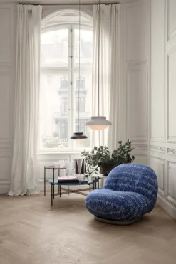 GUBI TS coffee table, 55 cm, black - white marble