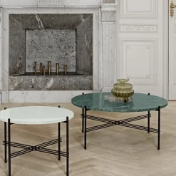 GUBI TS coffee table, 55 cm, black - white marble