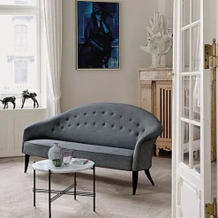 GUBI TS coffee table, 55 cm, black - white marble