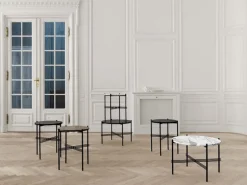 GUBI TS coffee table, 55 cm, black - white marble