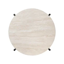 GUBI TS Outdoor side table, 40 cm, black - white travertine