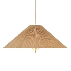 GUBI Tynell 1972 pendant, 60 cm, brass - bamboo