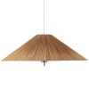 GUBI Tynell 1972 pendant, 90 cm, brass - bamboo