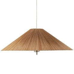 GUBI Tynell 1972 pendant, 90 cm, brass - bamboo