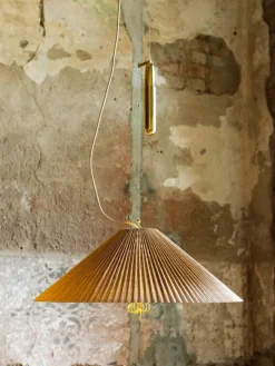 GUBI Tynell A1972 pendant, 60 cm, brass - bamboo