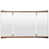 GUBI Vanity wall mirror, 3 panels, walnut - brass