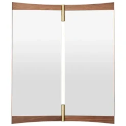 GUBI Vanity wall mirror, 2 panels, walnut - brass
