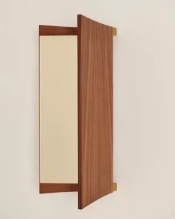 GUBI Vanity wall mirror, 2 panels, walnut - brass