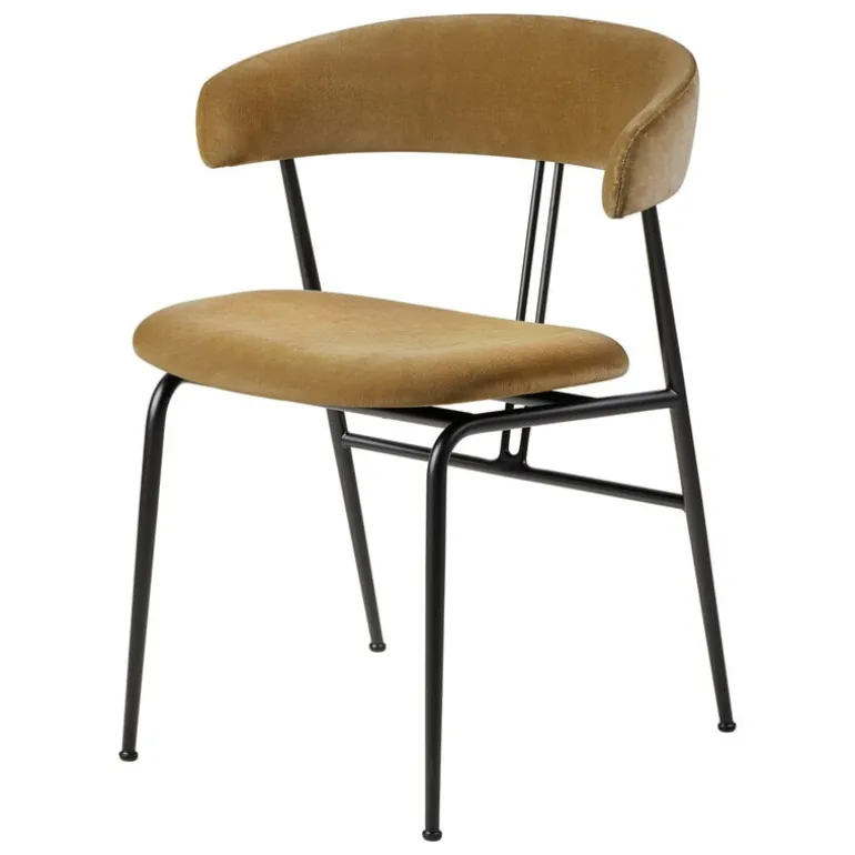 GUBI Violin chair, fully upholstered, Velvet grey green 294