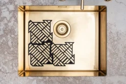 Happy Sinks Happy Sinks Puzzle sink mat, 4 pcs, black