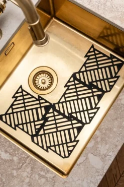 Happy Sinks Happy Sinks Puzzle sink mat, 4 pcs, black