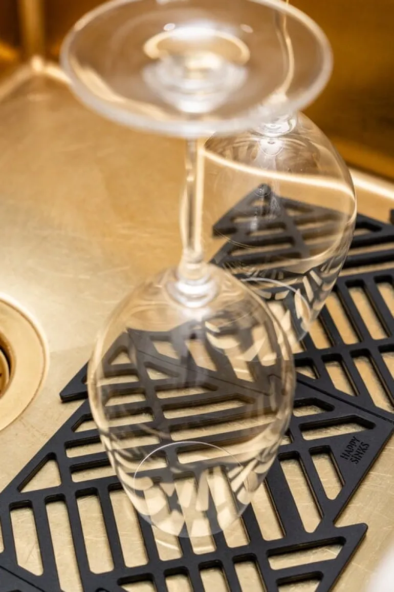 Happy Sinks Happy Sinks Puzzle sink mat, 4 pcs, black