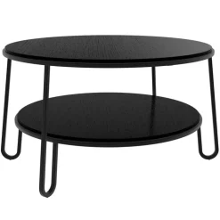 Hartô Eugenie coffee table 90cm, black oak - black metal