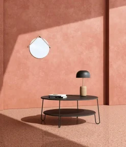 Hartô Eugenie coffee table 90cm, black oak - black metal