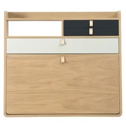 Hartô Gaston wall desk, 80 cm, oak - light grey - dark grey