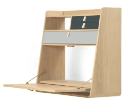 Hartô Gaston wall desk, 80 cm, oak - light grey - dark grey