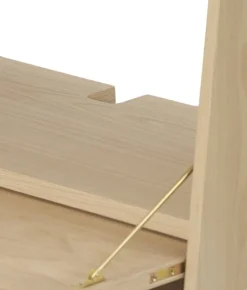 Hartô Gaston wall desk, 80 cm, oak - brass - petrol blue