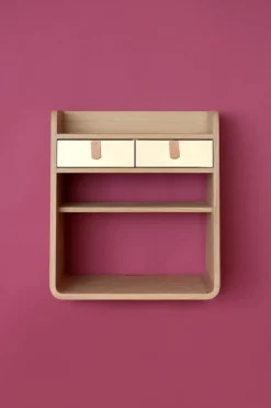 Hartô Suzon wall shelf, oak - brass