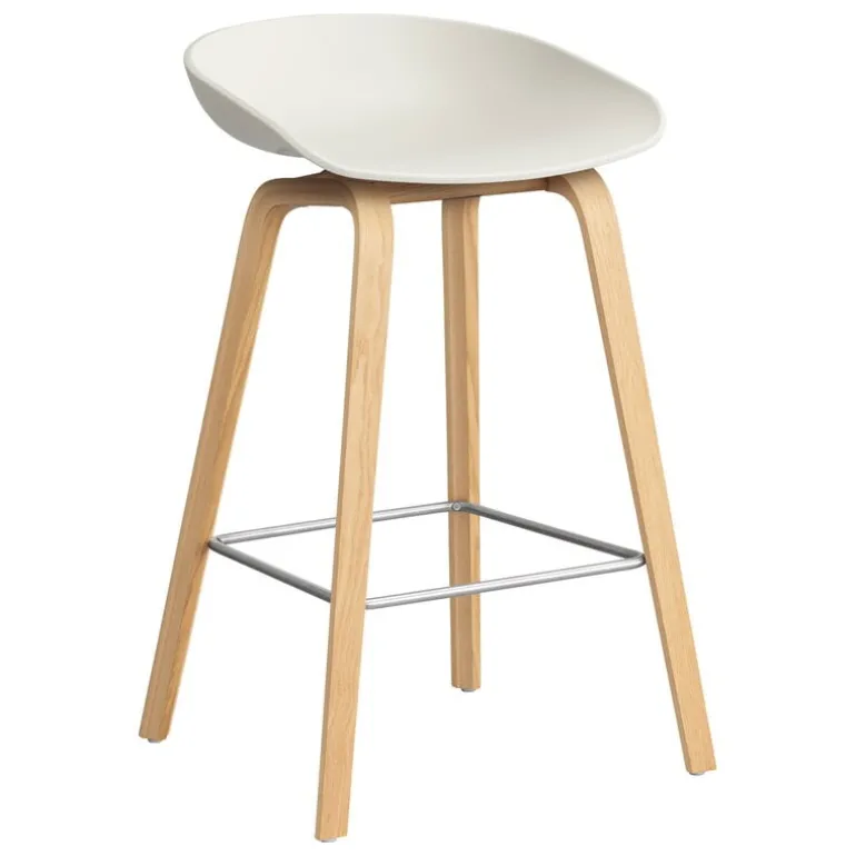 HAY About A Stool AAS32, 65 cm, melange cream 2.0 - l. oak - steel