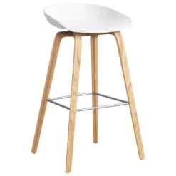 HAY About A Stool AAS32, 75 cm, white 2.0 - lacquered oak - steel