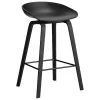 HAY About A Stool AAS32, 65 cm, black 2.0 - black lacq. oak - steel