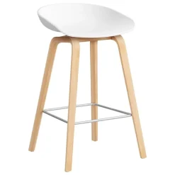HAY About A Stool AAS32, 65 cm, white 2.0 - soaped oak - steel