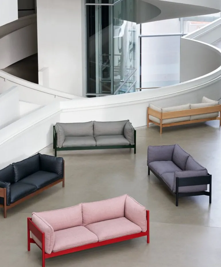 HAY Arbour Eco 3-seater, Re-wool 198 - black lacquered beech