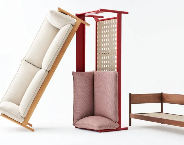 HAY Arbour Eco 3-seater, Re-wool 198 - black lacquered beech