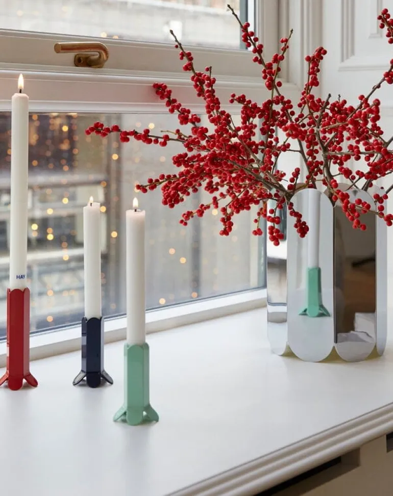 HAY Arcs candleholder, L, red