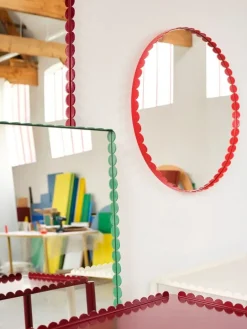 HAY Arcs Mirror round, red