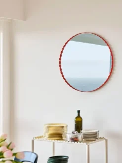 HAY Arcs Mirror round, red