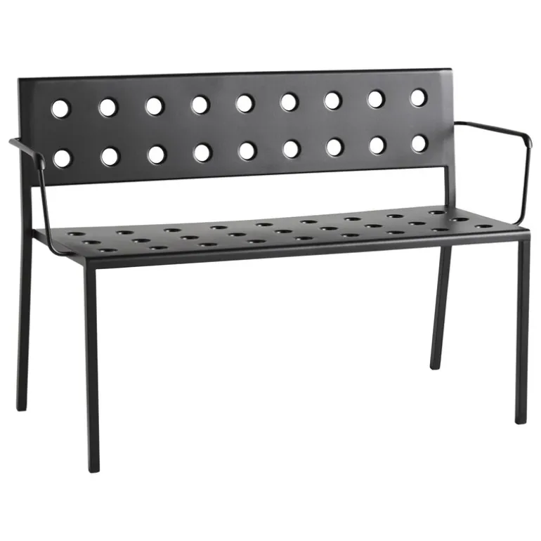 HAY Balcony Dining bench w. armrest 114 x 52 cm, anthracite