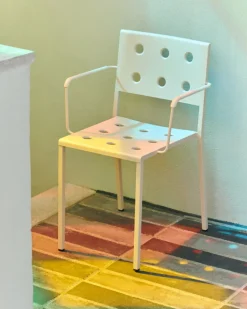 HAY Balcony dining chair with armrest, chalk beige