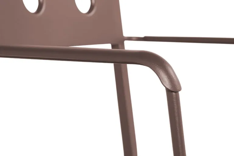HAY Balcony dining chair with armrest, iron red