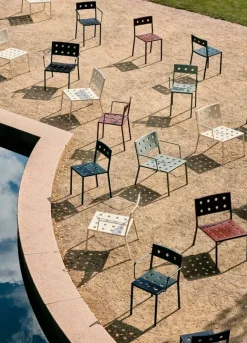 HAY Balcony dining chair with armrest, iron red