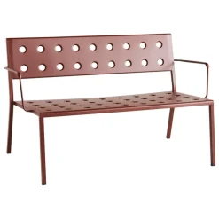 HAY Balcony Lounge bench w. armrest, 121,5 x 69 cm, iron red