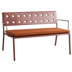 HAY Balcony Lounge bench w. armrest, 121,5 x 69 cm, iron red