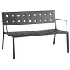 HAY Balcony Lounge bench w. armrest, 121,5 x 69 cm, anthracite