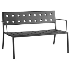 HAY Balcony Lounge bench w. armrest, 121,5 x 69 cm, anthracite