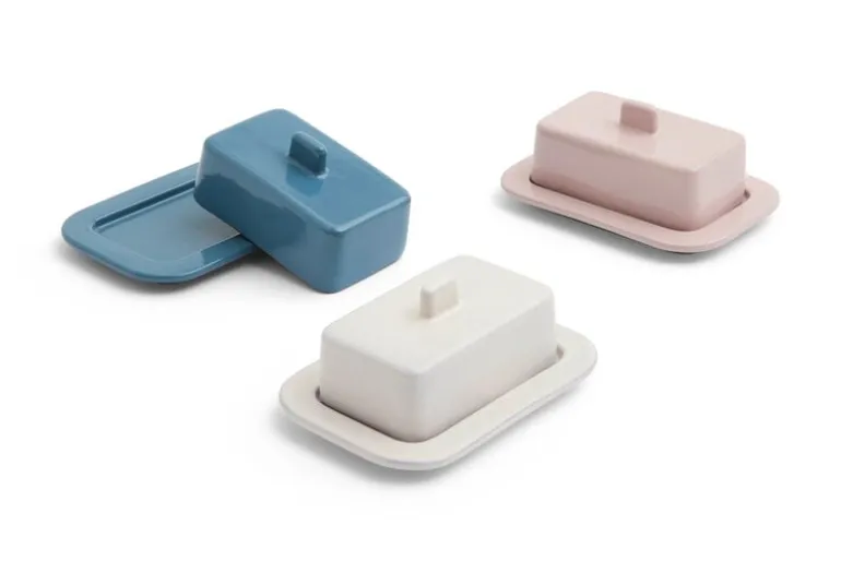 HAY Barro butter dish, off-white