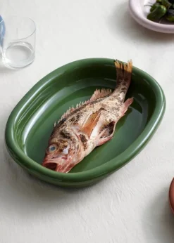 HAY Barro oval dish, L, green