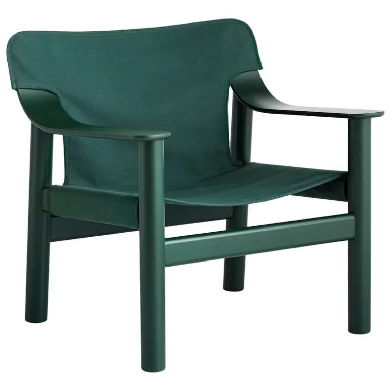 HAY Bernard lounge chair, green beech - green canvas