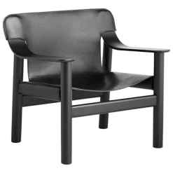 HAY Bernard lounge chair, black oak - black leather