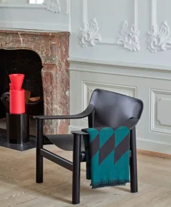 HAY Bernard lounge chair, black oak - black leather